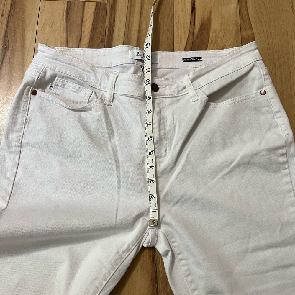 Judy Blue Women's White Skinny Fit Capri Jeans Sz 15/32 High Rise Stretch Denim - Picture 5 of 8